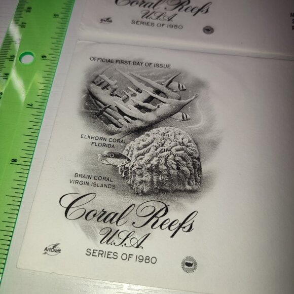 Coral Reefs Marine Life Set 2 Pcs First Day Covers Stamps 1980 Vintage Ephemera - Picture 4 of 6